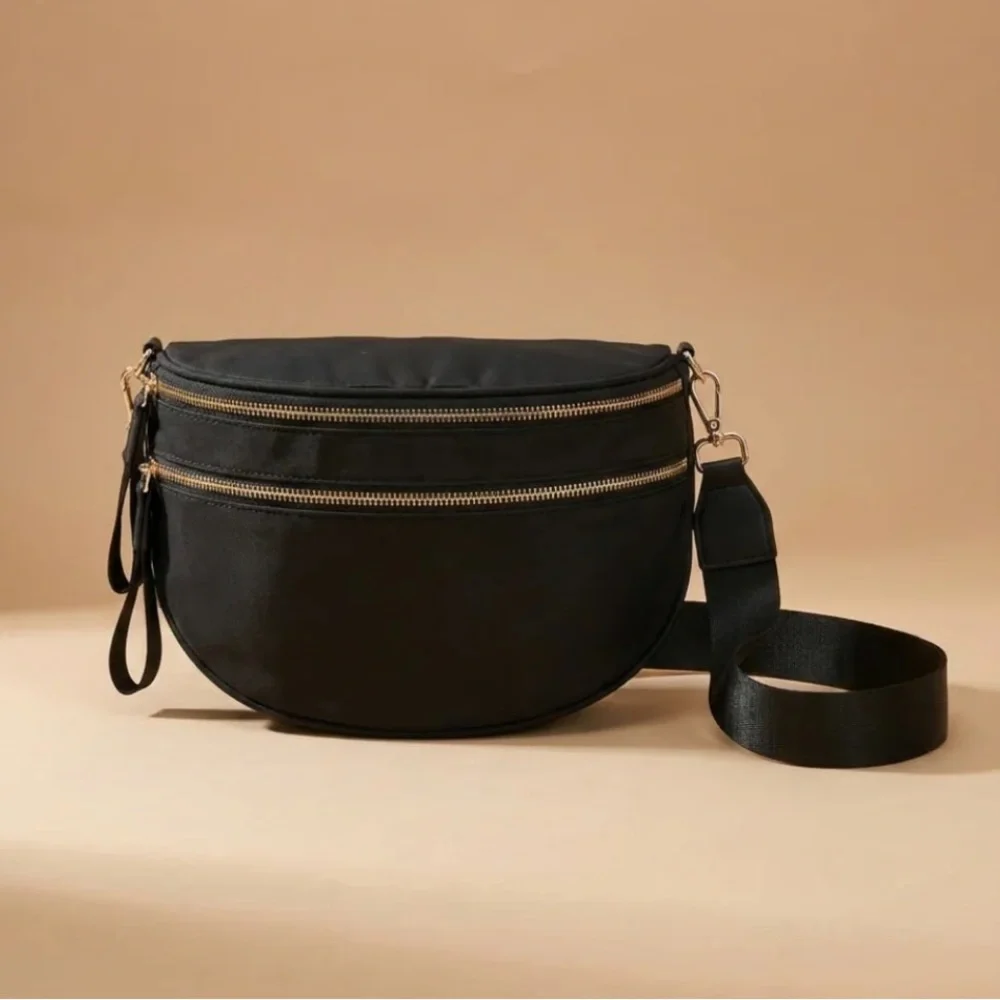 Maison Aurél The City Bag Black & Tan Checker Crossbody Bag NWT - Picture 3 of 10